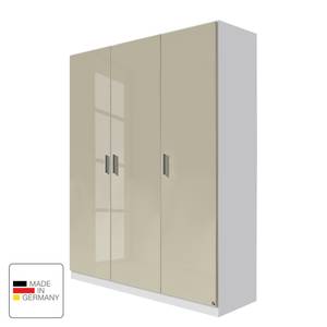 Armoire à portes battantes Celle Blanc alpin / Gris sable brillant - Largeur : 136 cm