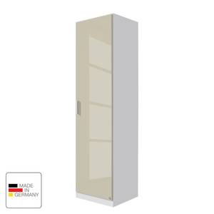 Drehtürenschrank Celle Alpinweiß / Hochglanz Sandgrau - Breite: 47 cm