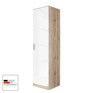 Armoire à portes battantes Celle Imitation chêne de Sonoma / Blanc brillant - Largeur : 47 cm