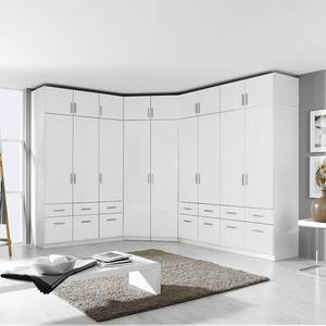 Armoire à portes battantes Celle I Blanc brillant / Blanc alpin - Largeur : 136 cm