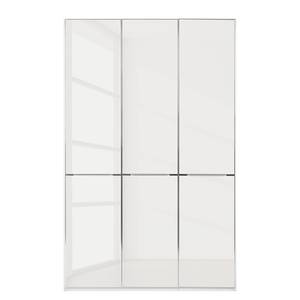 Drehtürenschrank Chicago I Weiß / Glas Weiß - 150 x 236 cm - 3 Türen