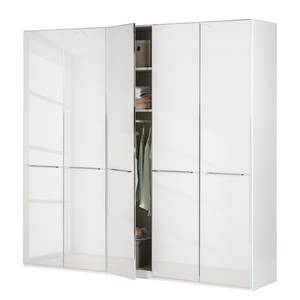 Drehtürenschrank Chicago I Glas Weiß - 250 x 236 cm - 5 Türen