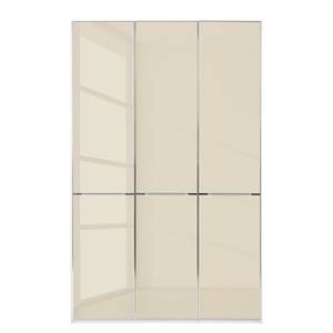 Drehtürenschrank Chicago I Alpinweiß / Glas Magnolie - 150 x 216 cm - 3 Türen