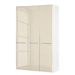 Drehtürenschrank Chicago I Alpinweiß / Glas Magnolie - 150 x 236 cm - 3 Türen