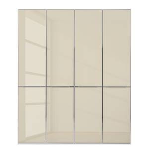 Drehtürenschrank Chicago I Alpinweiß / Glas Magnolie - 200 x 216 cm - 4 Türen