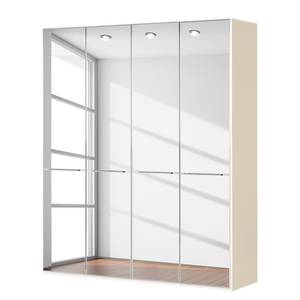 Drehtürenschrank Chicago I Magnolie / Spiegelglas - 200 x 216 cm - 4 Türen