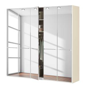 Drehtürenschrank Chicago I Magnolie / Spiegelglas - 250 x 216 cm - 5 Türen
