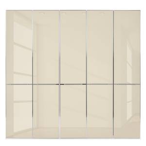 Drehtürenschrank Chicago I Alpinweiß / Glas Magnolie - 250 x 236 cm - 5 Türen