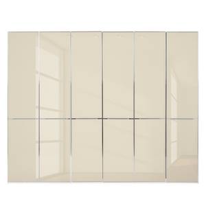 Drehtürenschrank Chicago I Alpinweiß / Glas Magnolie - 300 x 216 cm - 6 Türen