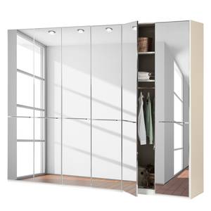 Drehtürenschrank Chicago I Magnolie / Spiegelglas - 300 x 236 cm - 6 Türen