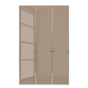 Drehtürenschrank Chicago I Alpinweiß / Glas Sahara - 150 x 216 cm - 3 Türen