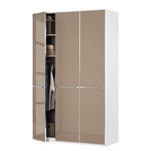 Drehtürenschrank Chicago I Alpinweiß / Glas Sahara - 150 x 236 cm - 3 Türen