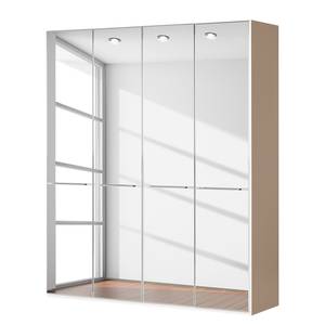 Drehtürenschrank Chicago I Sahara / Spiegel - 200 x 216 cm - 4 Türen