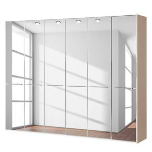 Drehtürenschrank Chicago I Sahara / Spiegel - 300 x 216 cm - 6 Türen