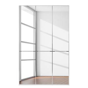 Drehtürenschrank Chicago I Alpinweiß / Spiegelglas - 150 x 236 cm - 3 Türen