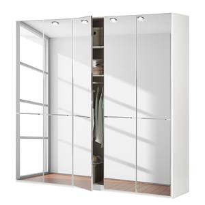 Drehtürenschrank Chicago I Alpinweiß / Spiegelglas - 250 x 216 cm - 5 Türen