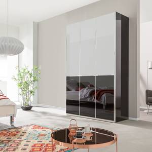 Draaideurkast Chicago I Glas wit/glas zwart - 150 x 216 cm - 3 deuren