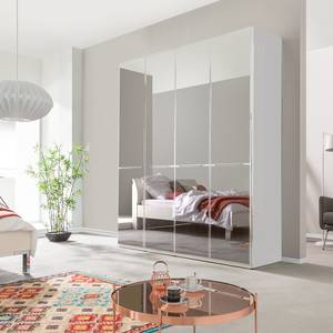 Draaideurkast Chicago I Wit glas/spiegelglas - 200 x 216 cm - 4 deuren