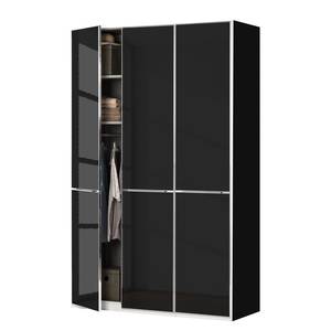 Drehtürenschrank Chicago I Glas Schwarz - 150 x 216 cm - 3 Türen