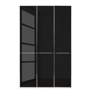 Drehtürenschrank Chicago I Glas Schwarz - 150 x 216 cm - 3 Türen