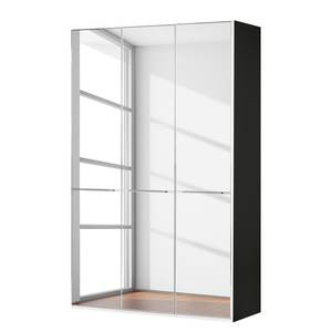 Draaideurkast Chicago I Zwart/spiegelglas - 150 x 236 cm - 3 deuren