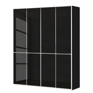 Drehtürenschrank Chicago I Glas Schwarz - 200 x 216 cm - 4 Türen