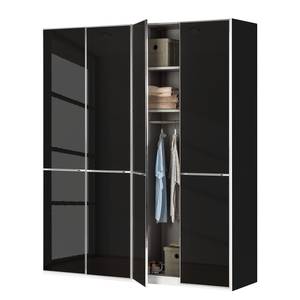 Drehtürenschrank Chicago I Glas Schwarz - 200 x 216 cm - 4 Türen