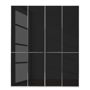 Drehtürenschrank Chicago I Glas Schwarz - 200 x 216 cm - 4 Türen