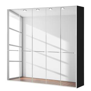 Drehtürenschrank Chicago I Schwarz / Spiegelglas - 250 x 236 cm - 5 Türen