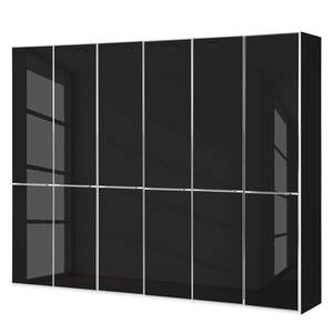 Drehtürenschrank Chicago I Glas Schwarz - 300 x 236 cm - 6 Türen