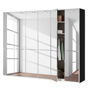 Drehtürenschrank Chicago I Schwarz / Spiegelglas - 300 x 236 cm - 6 Türen