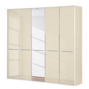 Drehtürenschrank Chicago II Magnolie / Spiegelglas - 250 x 216 cm - 5 Türen