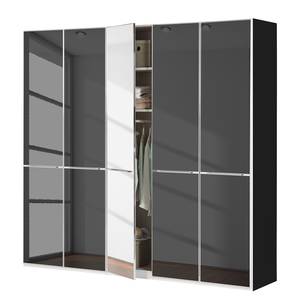 Drehtürenschrank Chicago II Glas Schwarz - 250 x 216 cm - 5 Türen