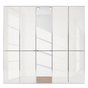 Drehtürenschrank Chicago II Hochglanz Weiß / Spiegel - 250 x 216 cm - 5 Türen