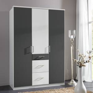 Armoire à portes pivotantes Julan II Blanc alpin / Anthracite - Sans portes miroir