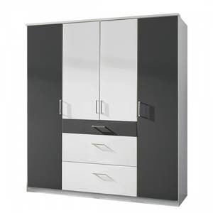 Armoire à portes pivotantes Julan II Blanc alpin / Anthracite - Sans portes miroir