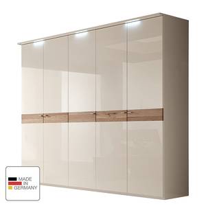 Armoire à portes battantes Comos Crème brillant - 252 cm - 5 portes