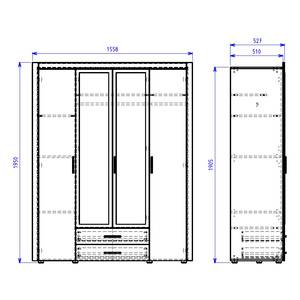 Armoire à portes battantes Axel Imitation chêne de Sonoma / Blanc - Largeur : 156 cm - 4 portes