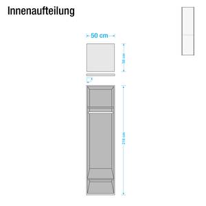 Drehtürenschrank Dubai Alpinweiß - Breite: 50 cm - 1 Tür - Ohne Passepartoutrahmen - Ohne Beleuchtung