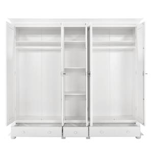 Armoire à portes battantes Friedrich IV Épicéa massif - Blanc - 242 cm (5 portes)