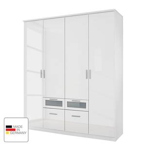 Armoire Garmisch-Plus portes pivotantes - Blanc brillant / Blanc alpin - Largeur : 181 cm