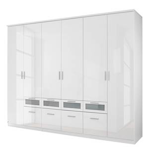 Armoire Garmisch-Plus portes pivotantes - Blanc brillant / Blanc alpin - Largeur : 271 cm