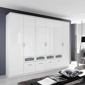 Armoire Garmisch-Plus portes pivotantes - Blanc brillant / Blanc alpin - Largeur : 271 cm