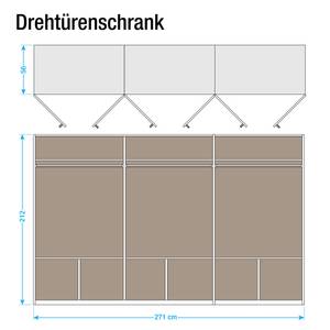 Drehtürenschrank Gera Alpinweiß - Breite: 271 cm - 6 Türen