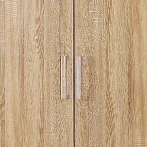 Armoire à portes battantes Samira Imitation chêne / Blanc alpin - 136 cm - 3 portes