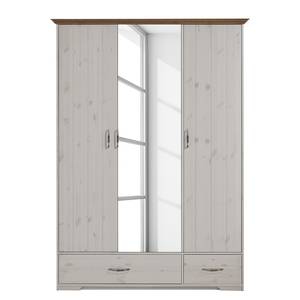 Armoire à portes battantes Hanstholm Pin verni blanc - Hauteur : 208 cm