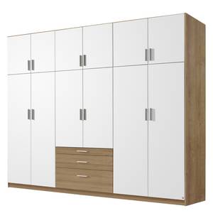 Armoire à portes battantes Hildesheim Blanc alpin / Imitation chêne de Sonoma / - Largeur : 271 cm - Sans portes miroir