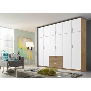 Armoire à portes battantes Hildesheim Blanc alpin / Imitation chêne de Sonoma / - Largeur : 271 cm - Sans portes miroir