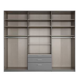 Armadio con ante battenti Hildesheim AlpinBianco / Grigio metallico - Larghezza: 271 cm - Con ante a specchio