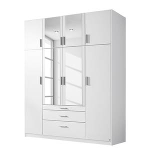 Armoire à portes battantes Hildesheim Blanc alpin - Largeur : 181 cm - Avec portes miroir